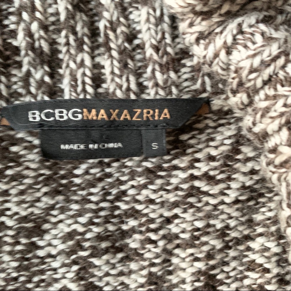 BCBG MaxAzria Brown Wool Blend Belted Cardigan - Picture 3 of 6